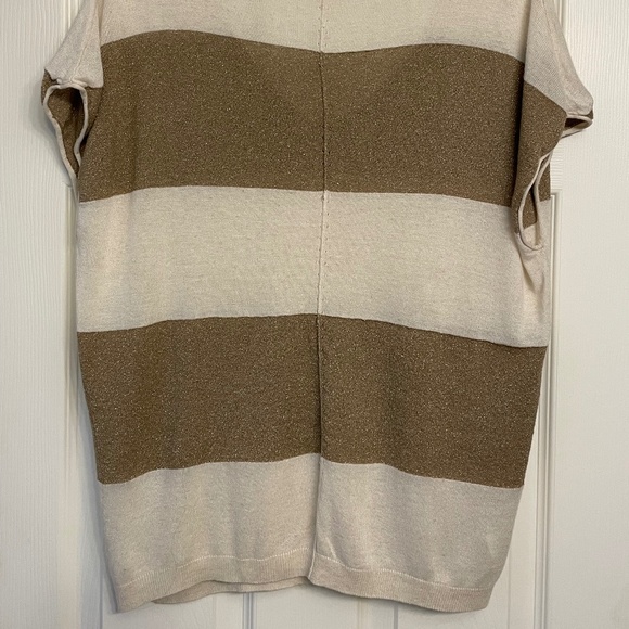 LOFT V- neck Metallic S/S Sweater - Picture 4 of 10